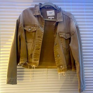 Tan cropped oversized jacket